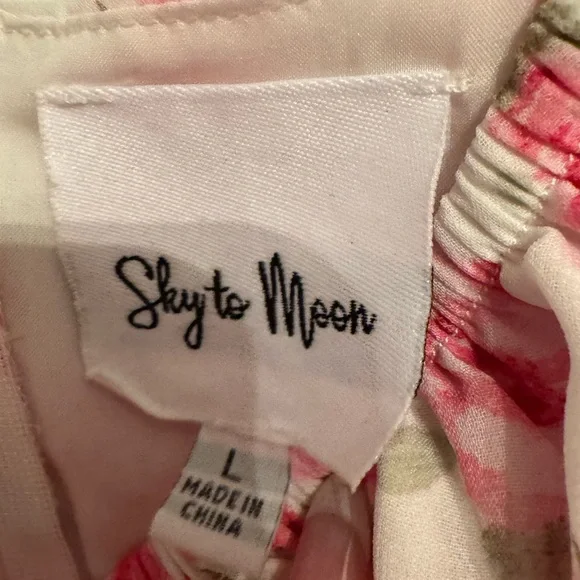 Sky to the moom dress Pink Puff Sleeve Dress Large - Picture 3 of 3